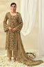 Elegant Pashmina Print Salwar Kameez With Lace Work