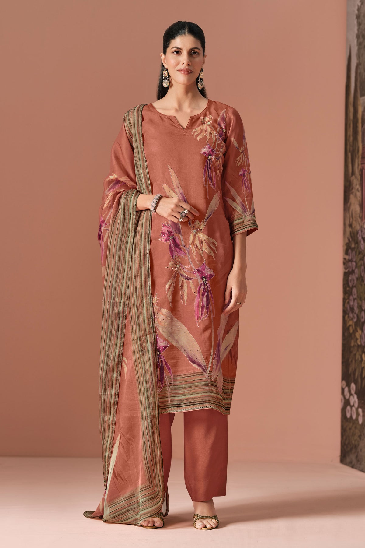 Pure Viscose Organza Digital Print Handwork Salwar Kameez Main image