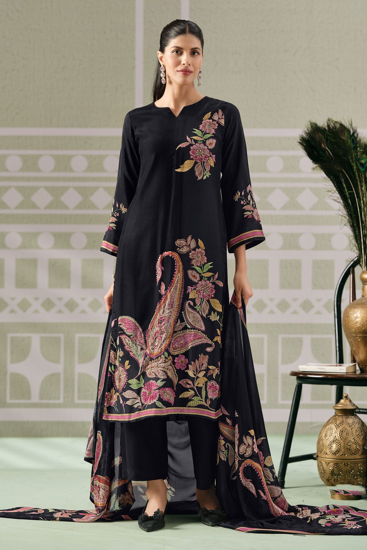 Pure Bemberg Modal Digital Print Festive Wear Salwar Kameez Main image
