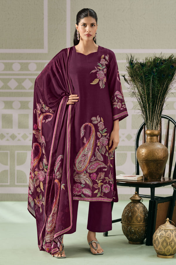Bemberg Modal Handwork Printed Festive Wear Salwar Kameez