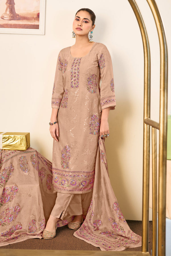 Premium Bemberg Modal Sequins Embroidery Printed Salwar Kameez