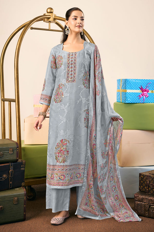Bemberg Modal Designer Digital Print Embroidery Salwar Suit