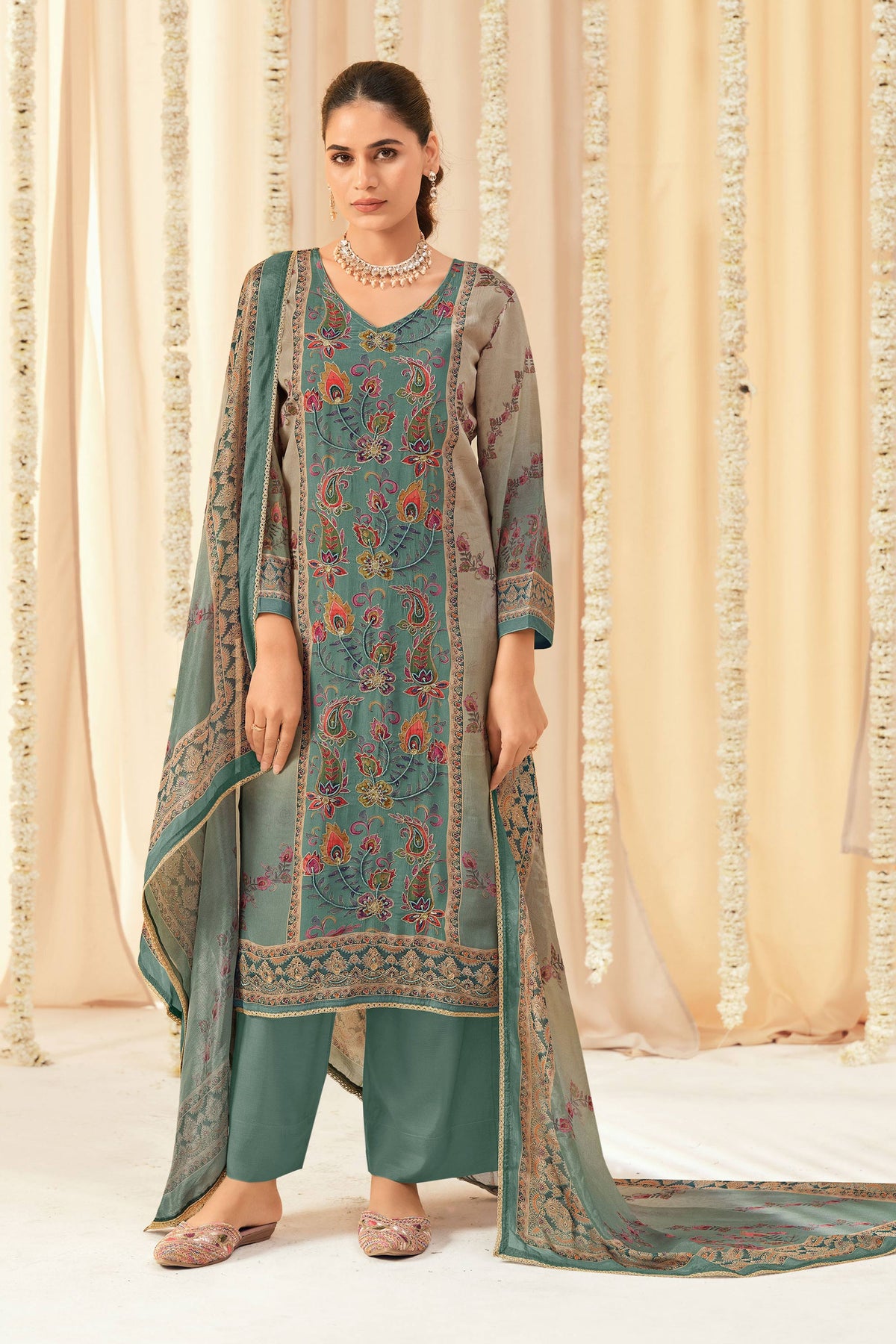 Bemberg Crepe Digital Print Designer Salwar Kameez