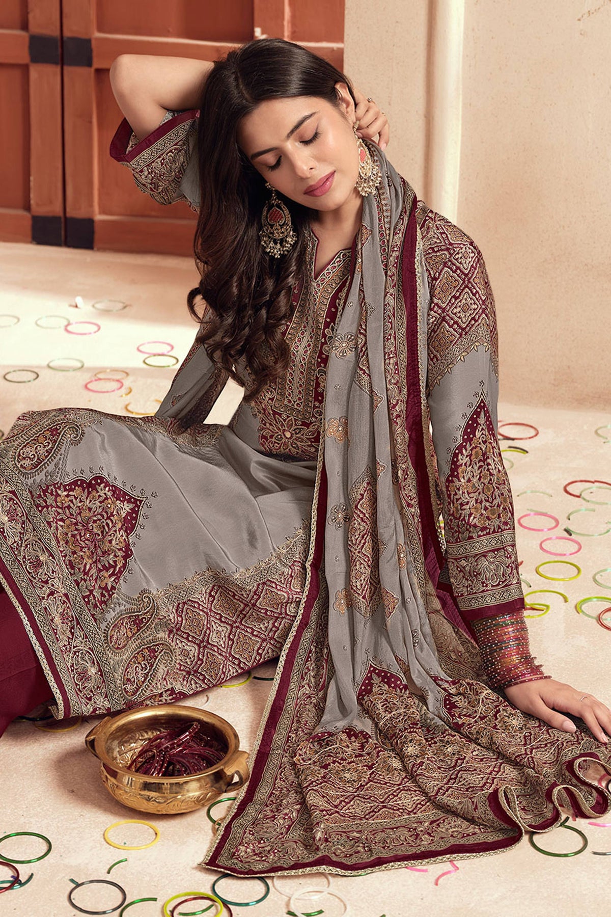 Bemberg Crepe Designer Digital Print Salwar Suit