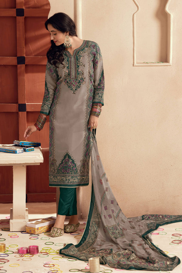 Bemberg Crepe Digital Print Festive Wear Salwar Suit