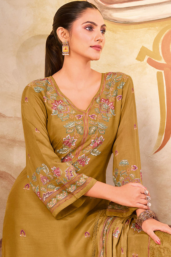 Pure Bemberg Modal Lace Work Digital Print Salwar Kameez