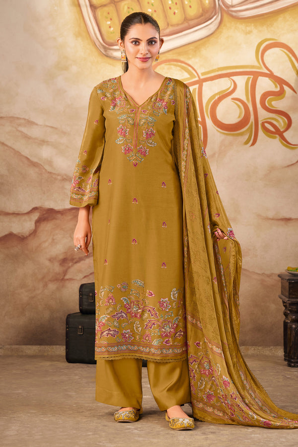 Pure Bemberg Modal Lace Work Digital Print Salwar Kameez