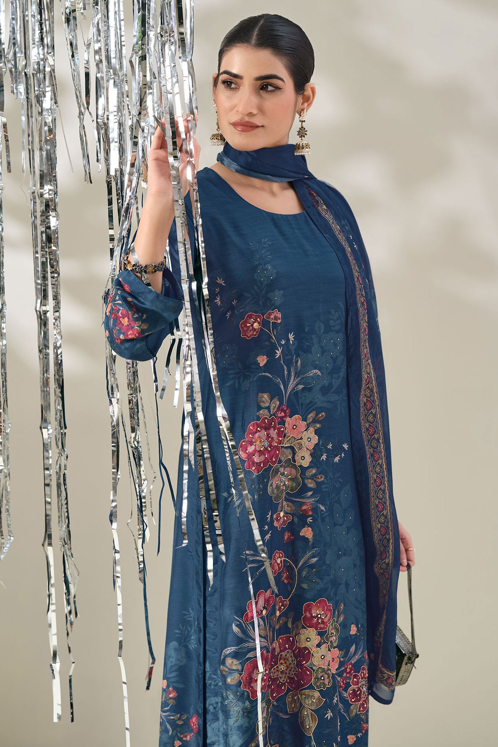 Pure Viscose Modal Digital Print Swarovski Salwar Kameez Secondary image
