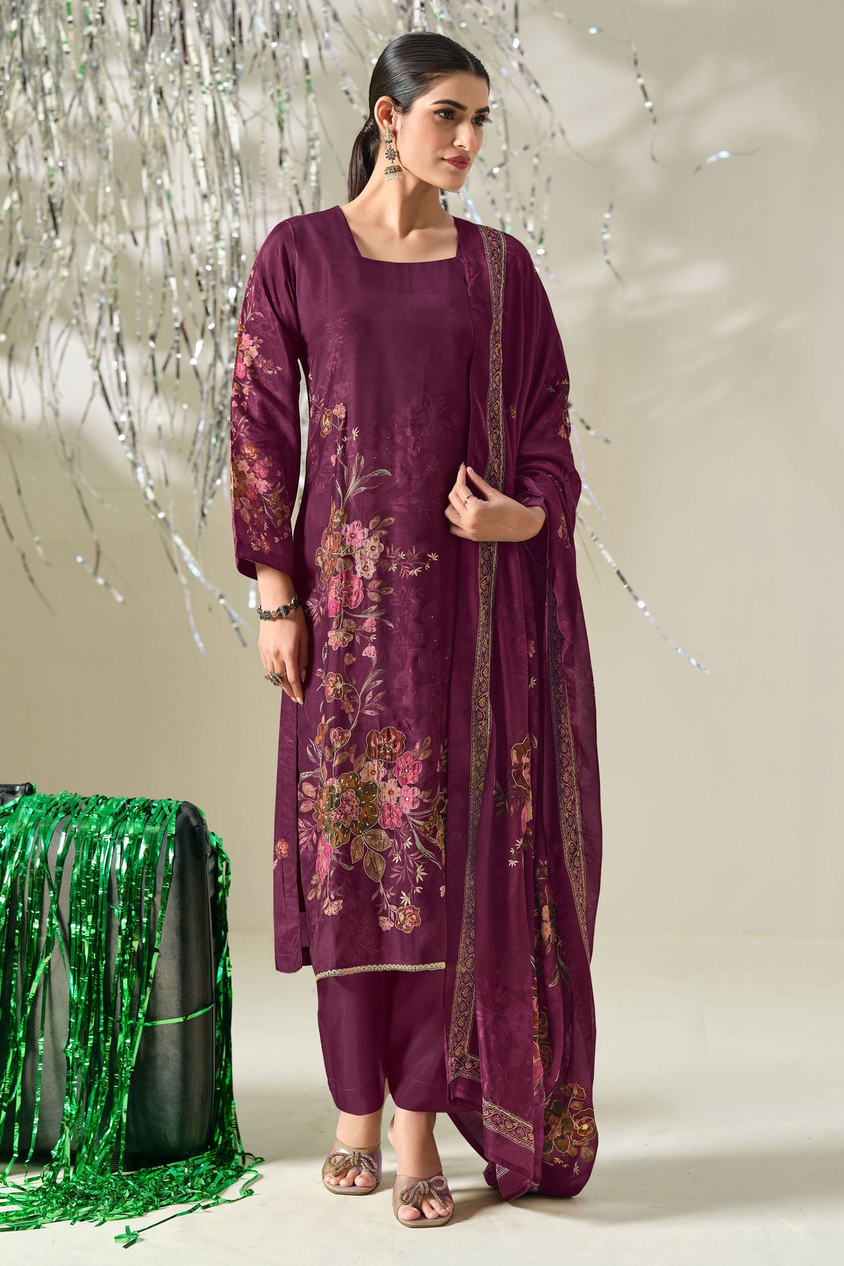 Designer Viscose Modal Digital Print Handwork Salwar Kameez Main image