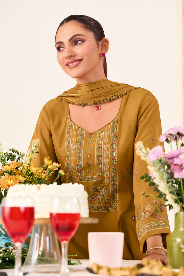 Bemberg Modal Swarovski Handwork Printed Salwar Suit
