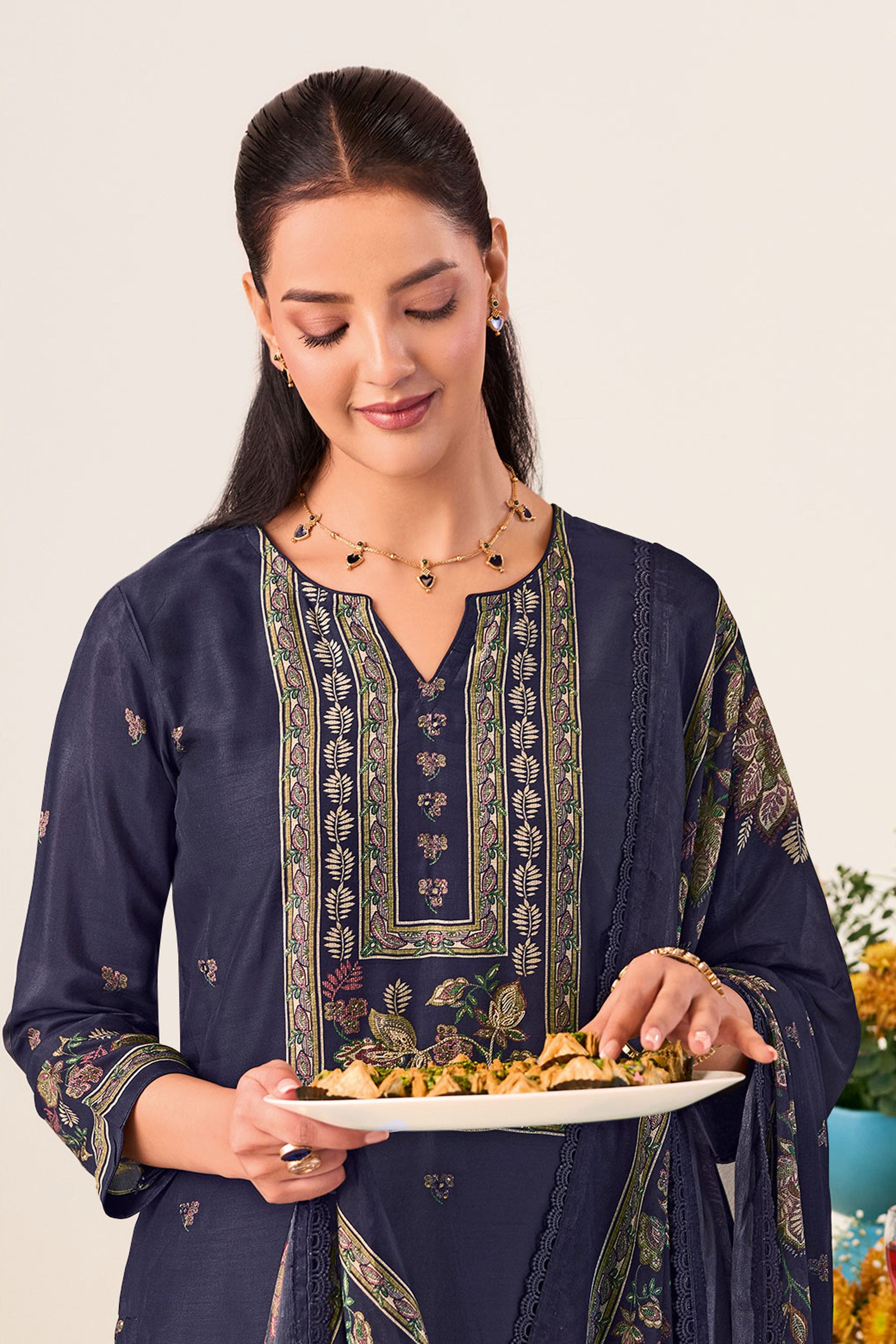 Premium Bemberg Modal Handwork Digital Print Salwar Suit