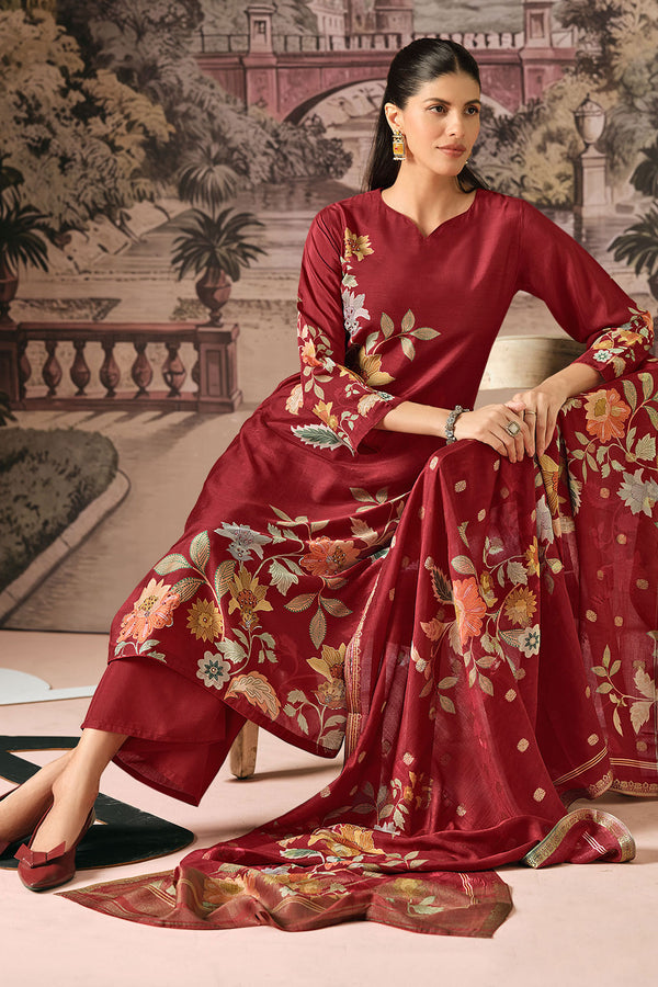 Elegant Bemberg Modal Handwork Digital Print Salwar Suit