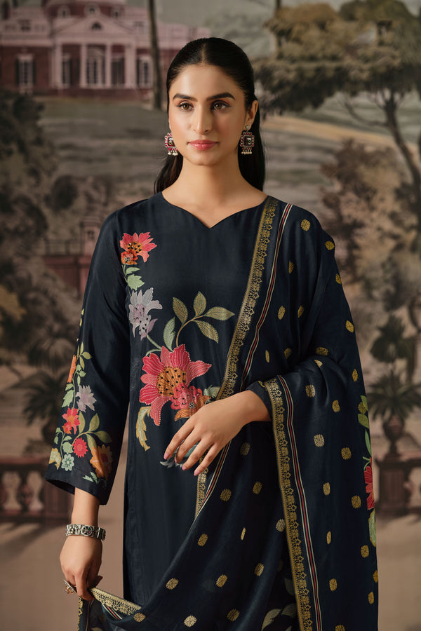 Designer Bemberg Modal Festive Wear Digital Print Salwar Suit