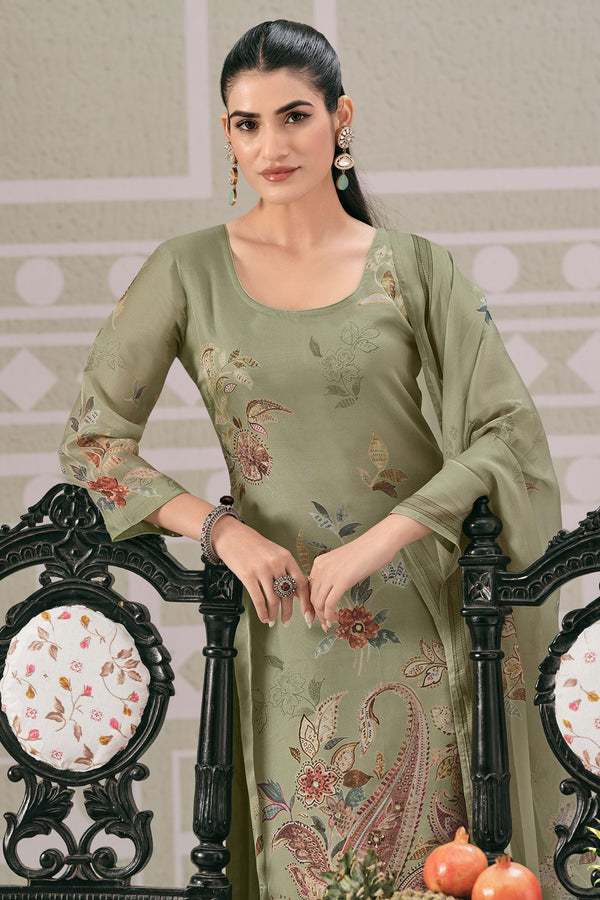 Pure Premium Organza Digital Print Handwork Salwar Kameez