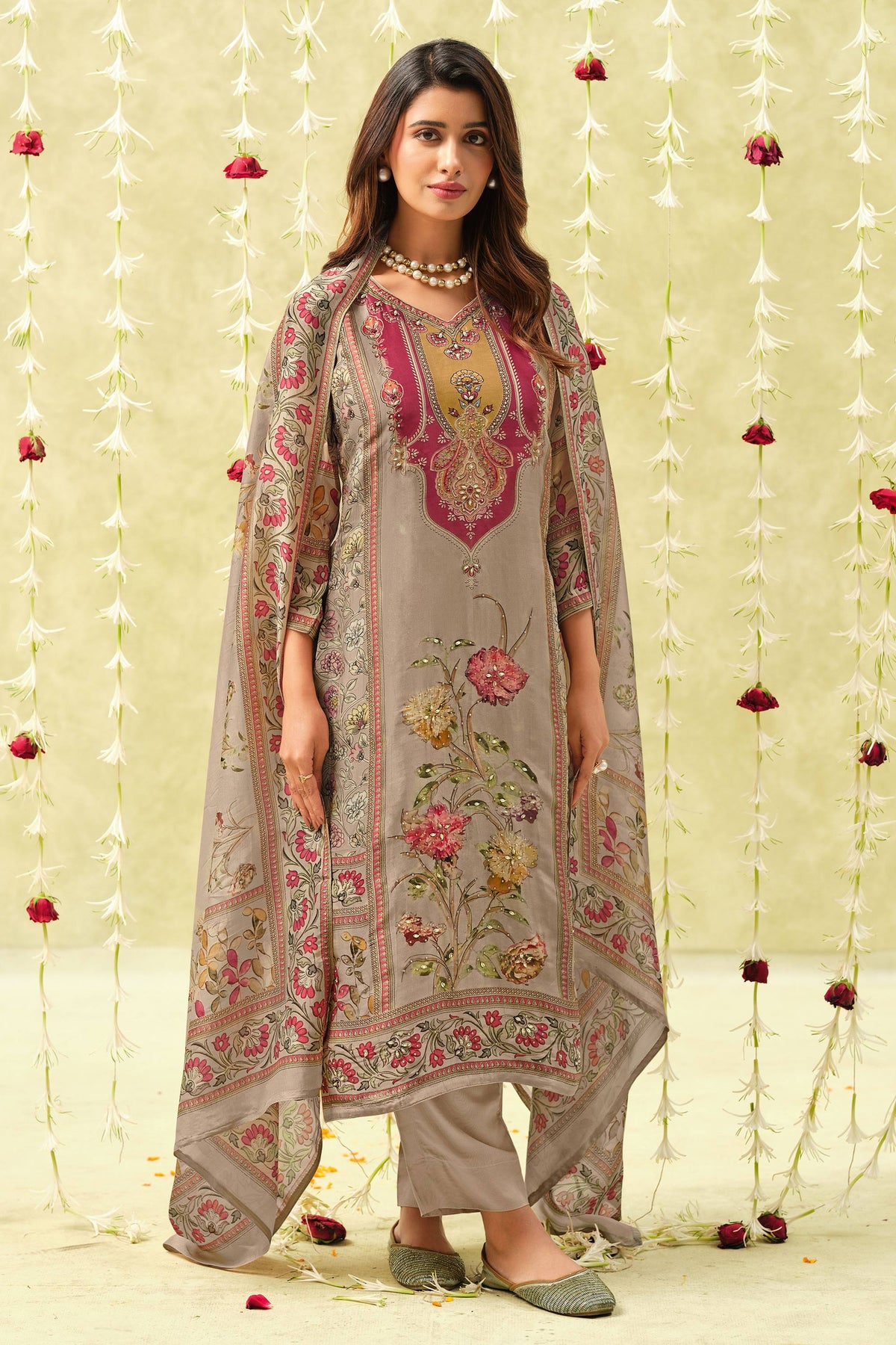 Premium Bemberg Silk Printed Ethnic Salwar Suit
