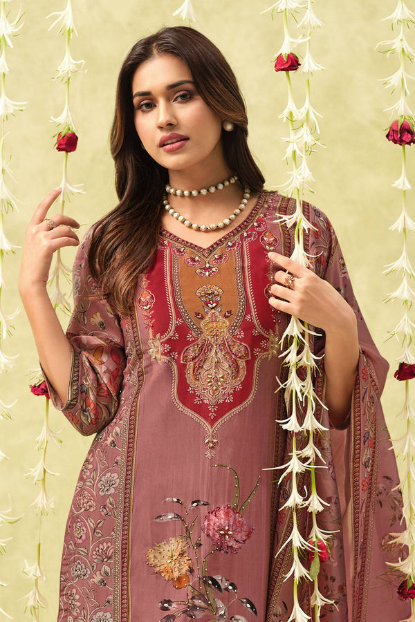 Pure Bemberg Silk Designer Digital Print Suit
