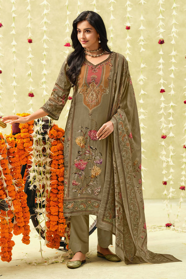 Bemberg Silk Digital Print Festive Wear Salwar Suit