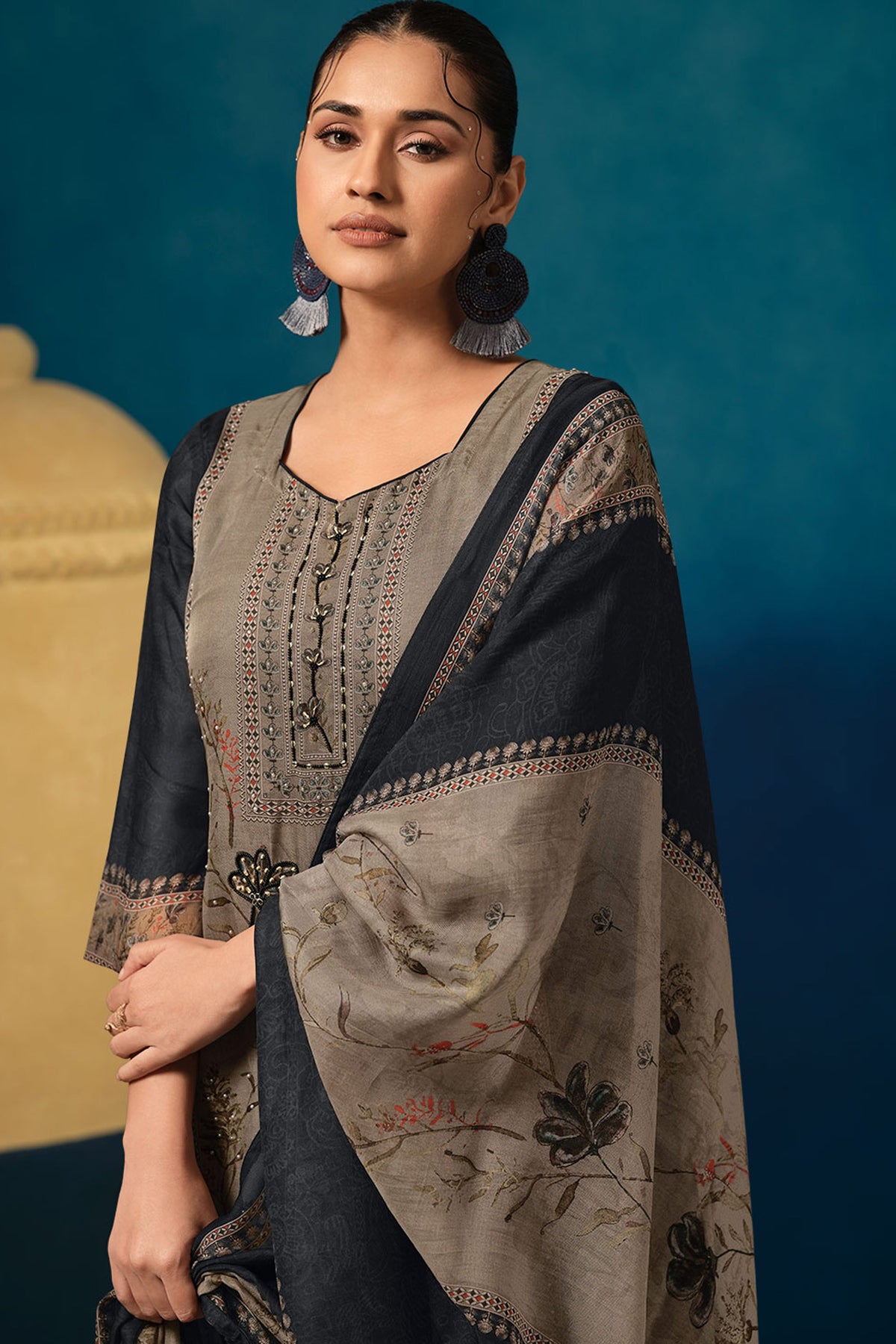 Premium Organza Digital Print Traditional Salwar Kameez