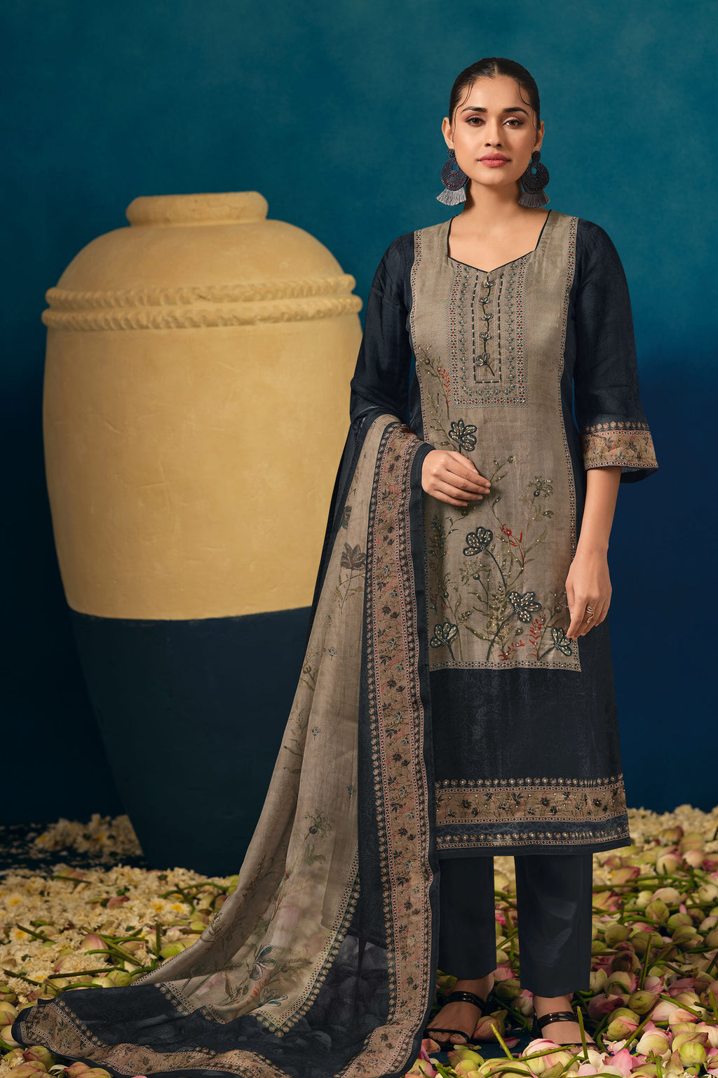 Premium Organza Digital Print Traditional Salwar Kameez