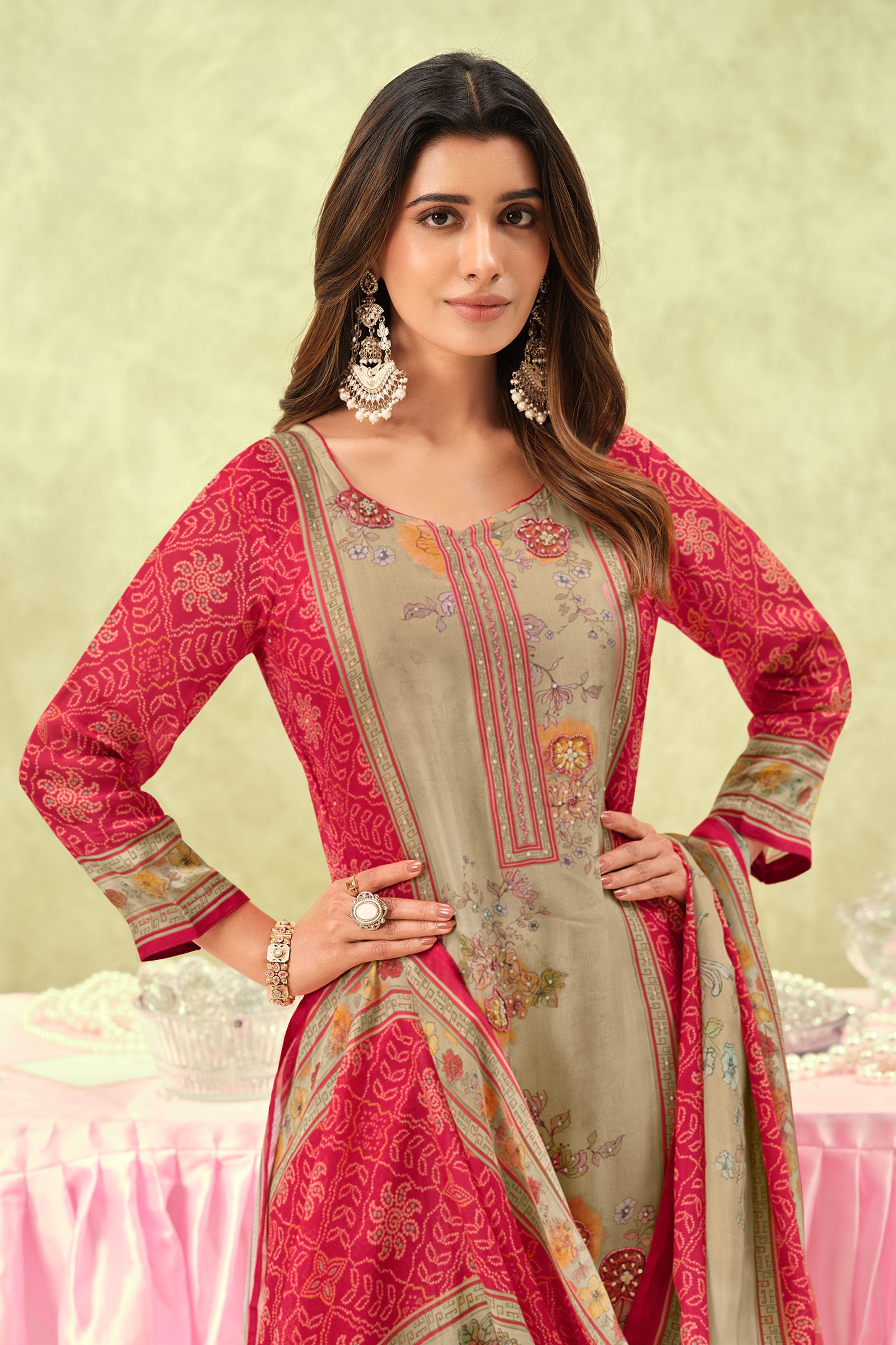 Premium Organza Twill Swarovski Work Designer Salwar Suit Secondary image