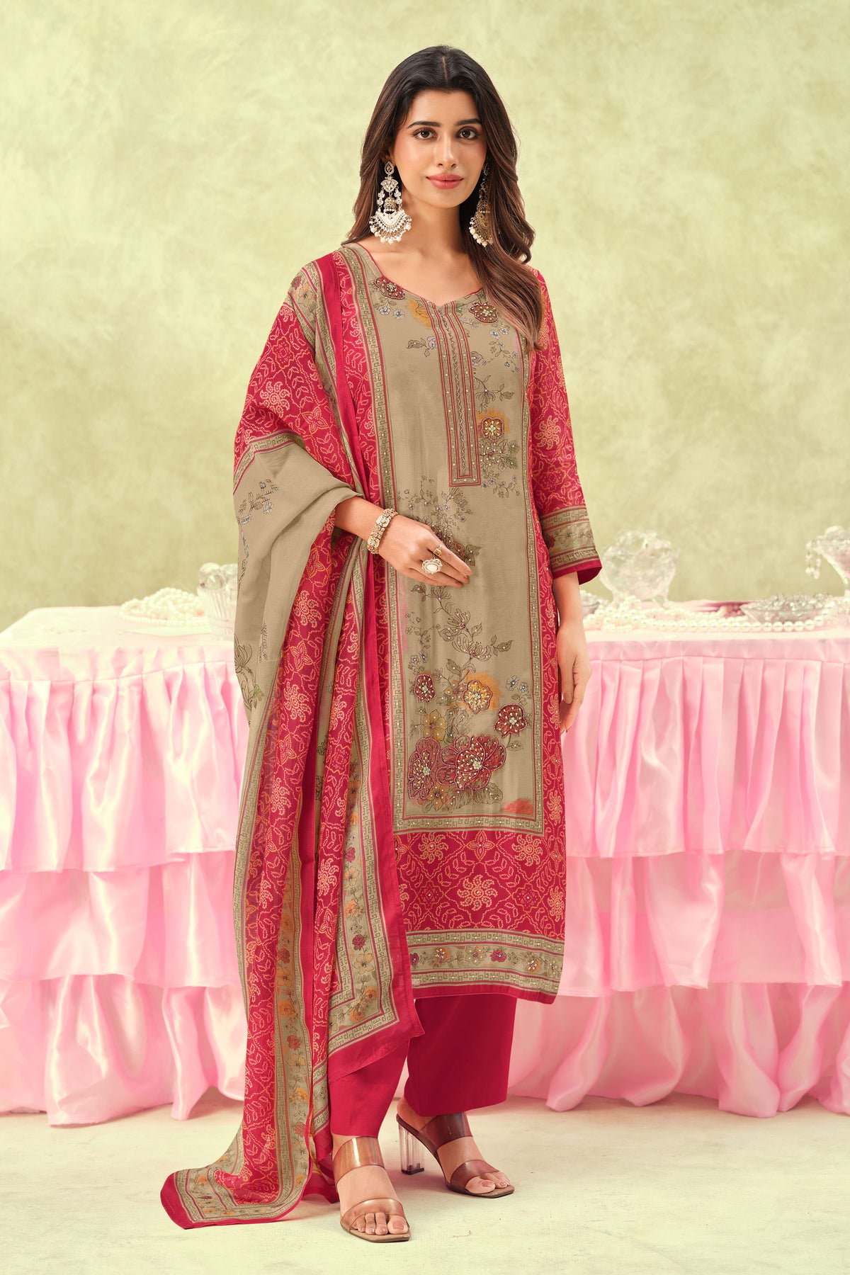 Premium Organza Twill Swarovski Work Designer Salwar Suit Main image