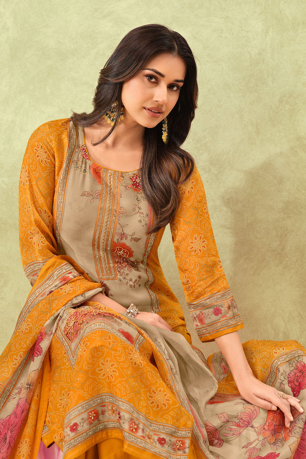 Luxury Organza Twill Swarovski Embellished Ethnic Suit