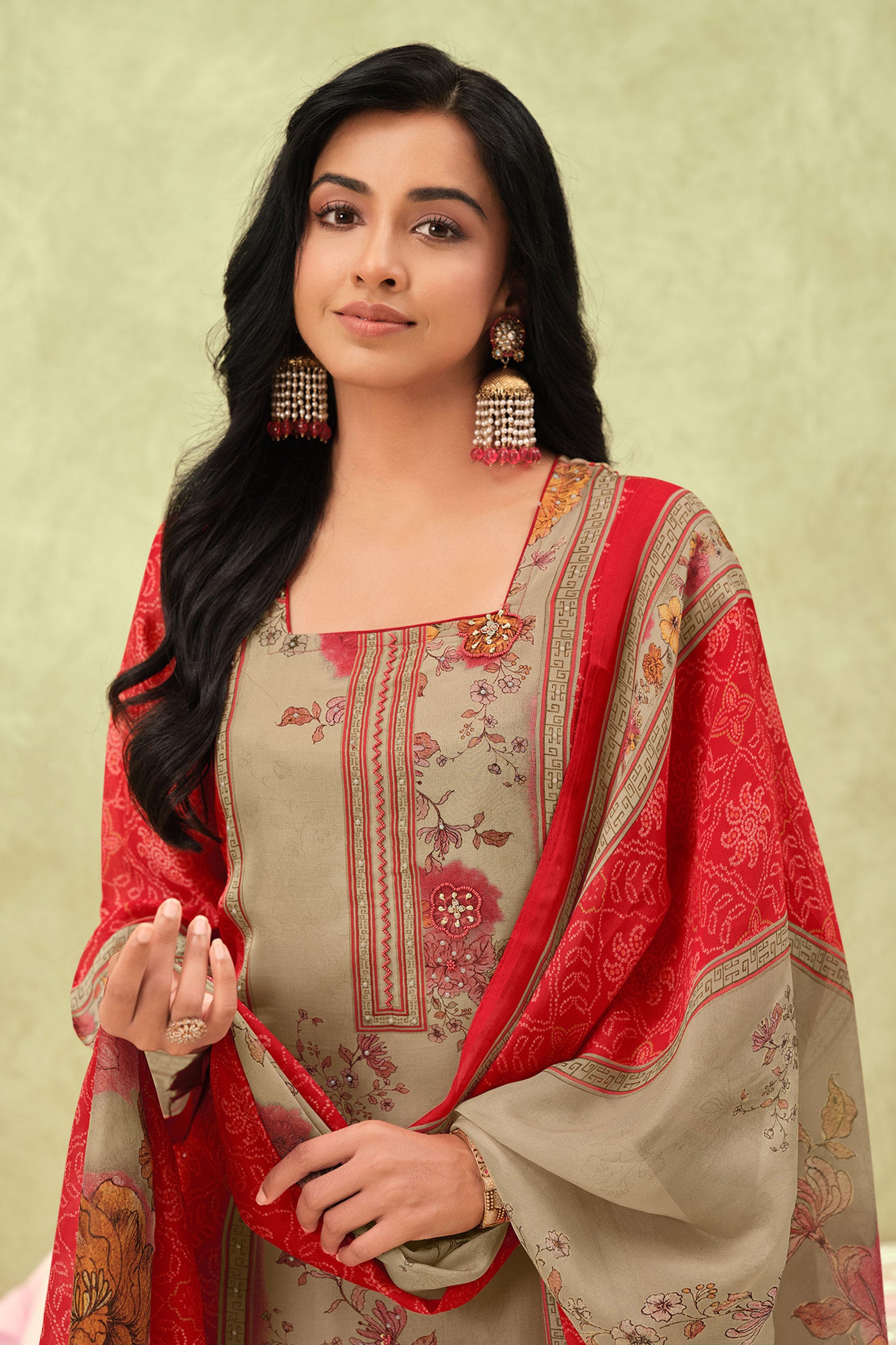 Designer Organza Digital Print Festive Wear Salwar Kameez Secondary image