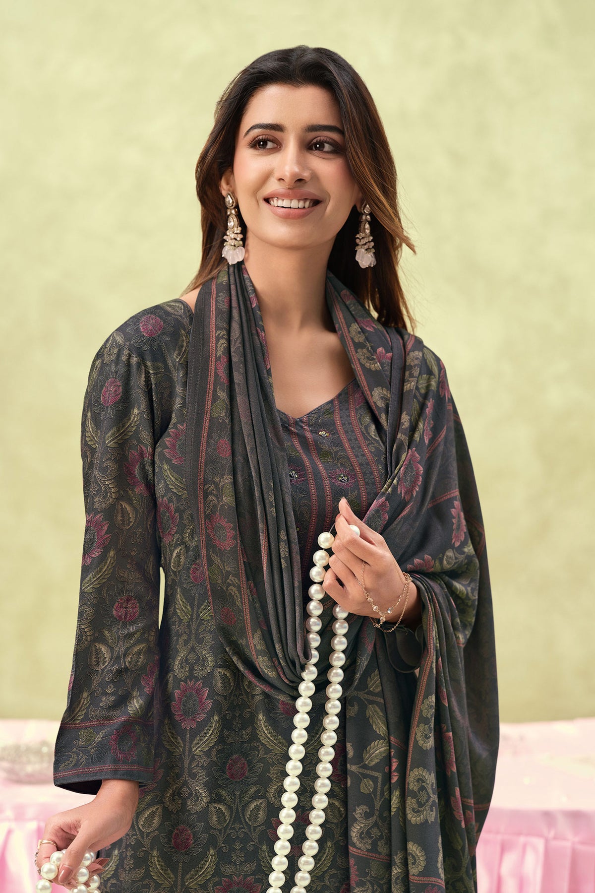 Premium Pashmina Shawl Digital Print Daily Wear Salwar Kameez