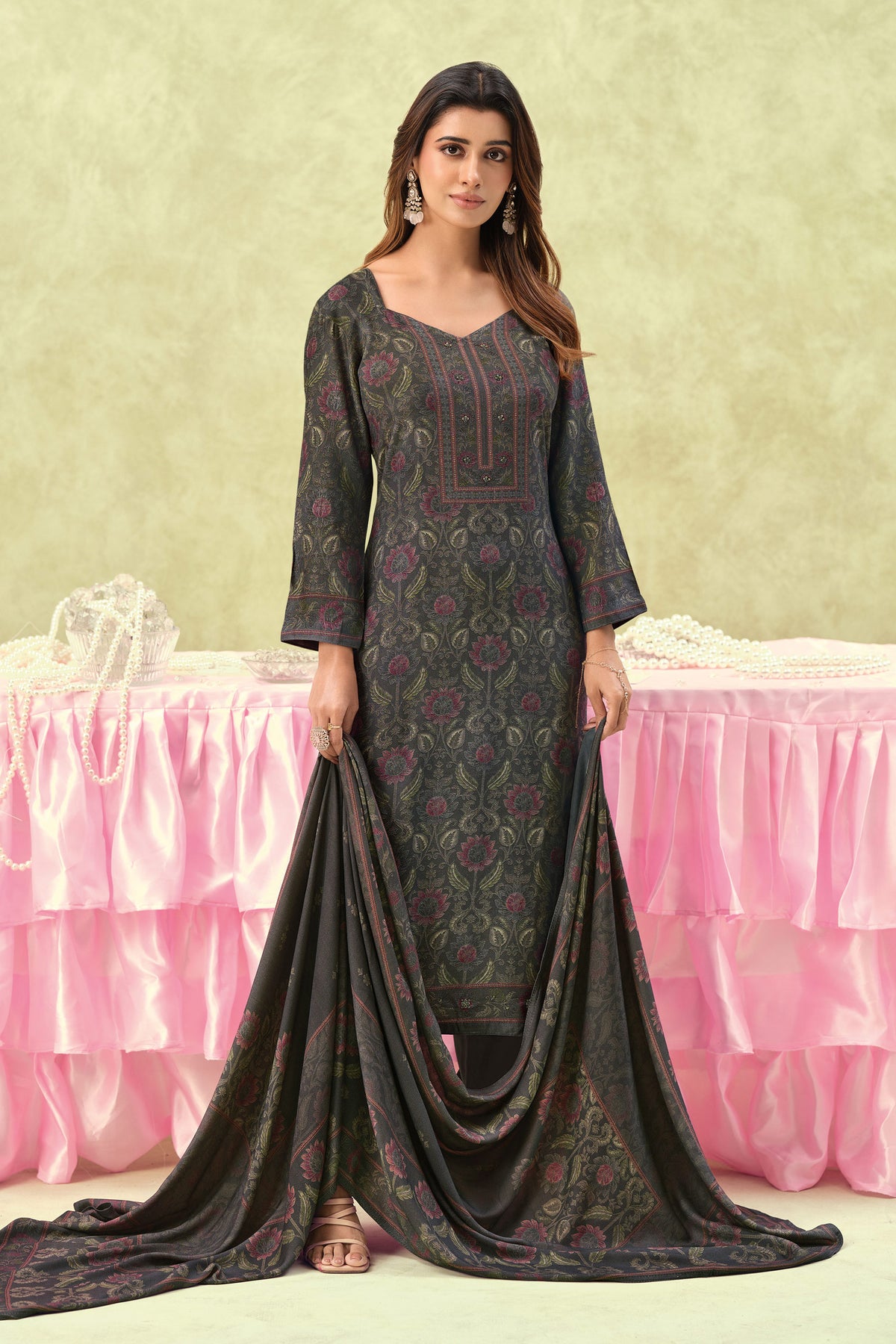Premium Pashmina Shawl Digital Print Daily Wear Salwar Kameez Main image