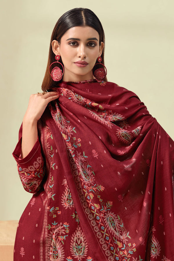 Elegant Pashmina Handwork Festive Wear Salwar Suit