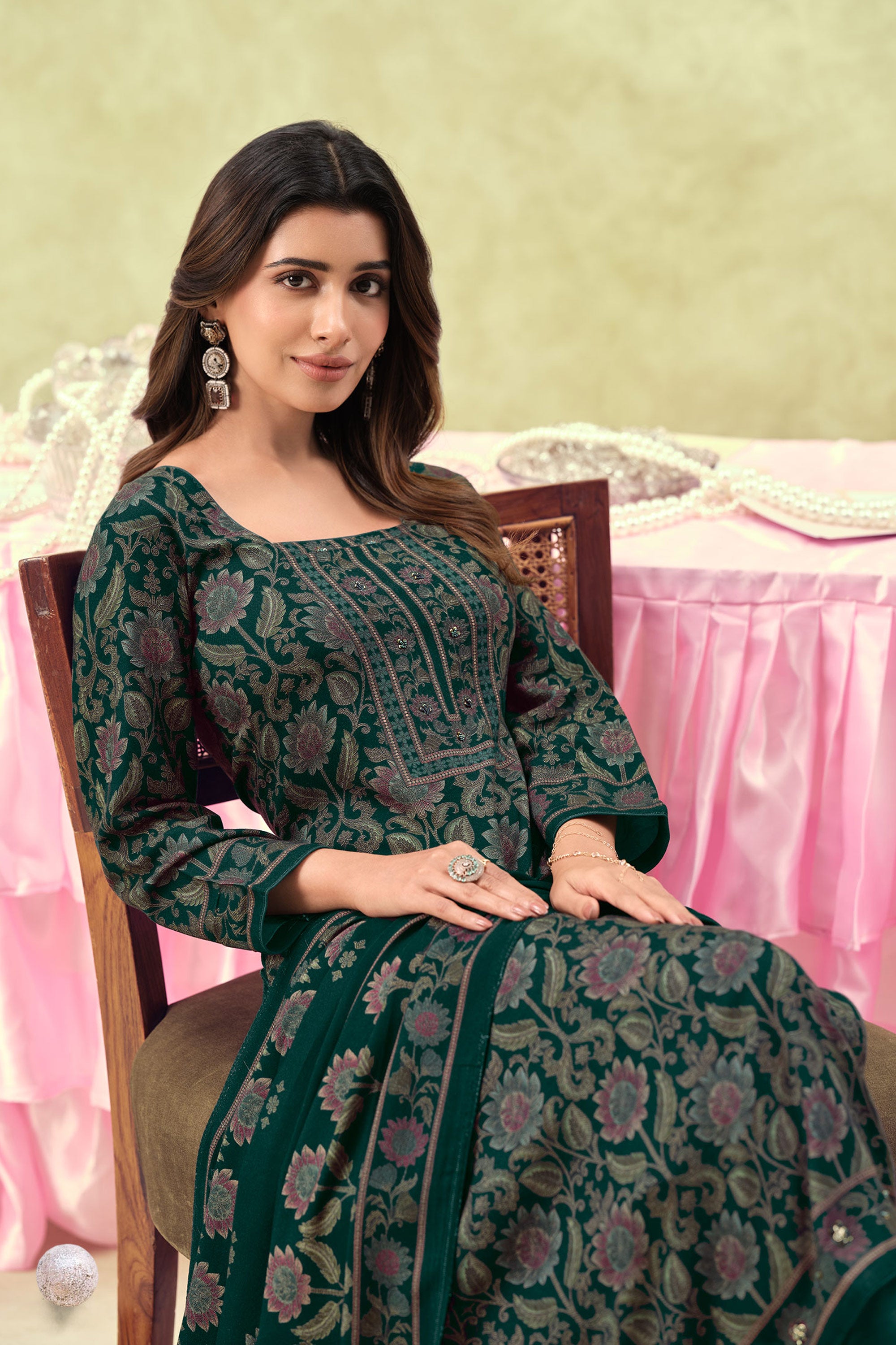 Pure Premium Pashmina Handwork Designer Salwar Kameez Secondary image
