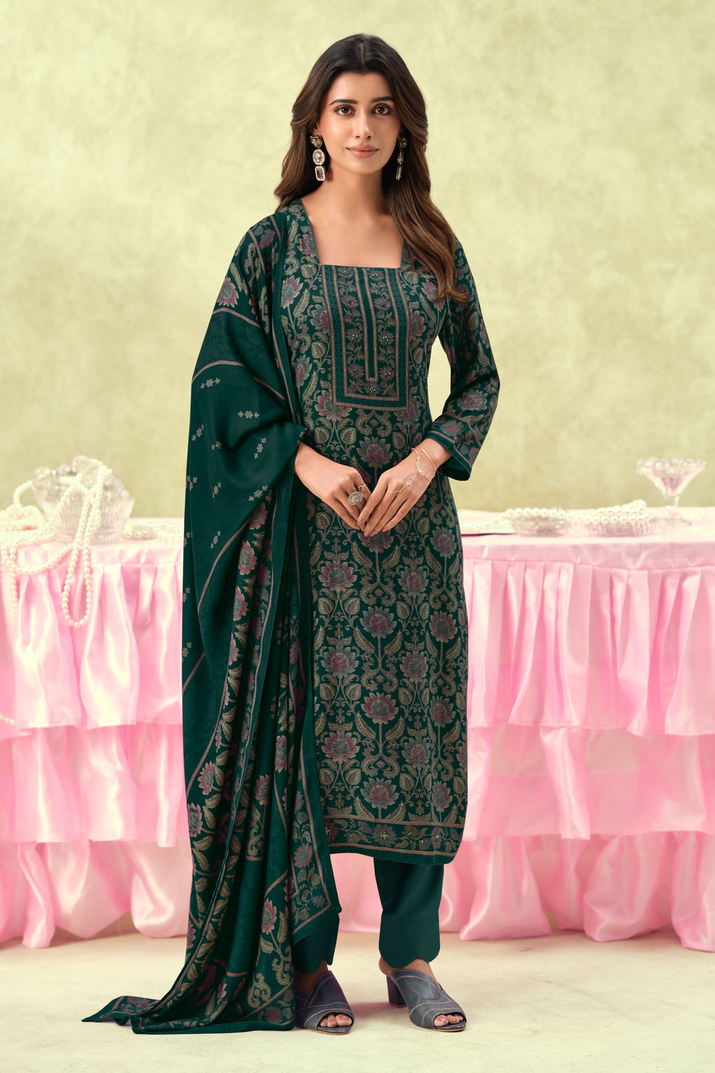Pure Premium Pashmina Handwork Designer Salwar Kameez