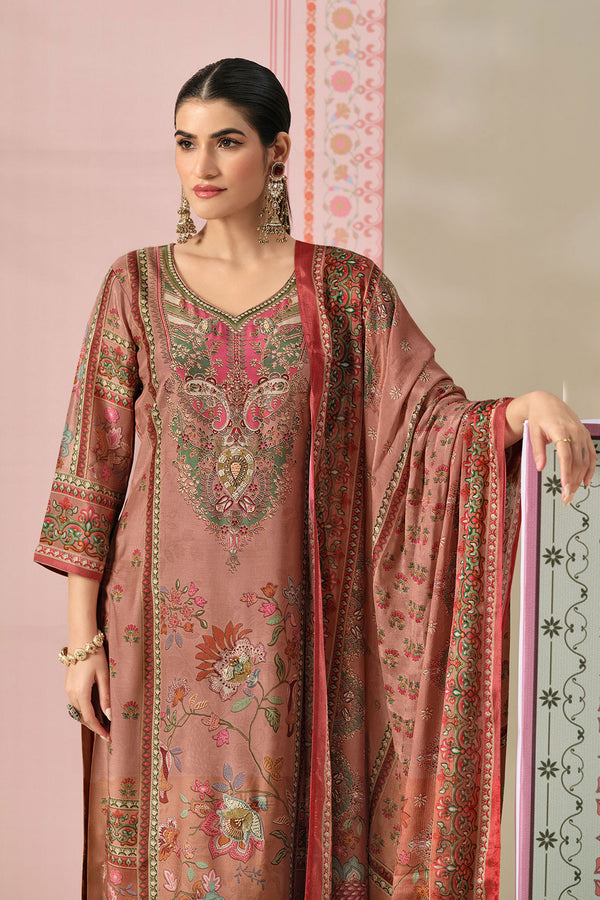 Pure Viscose Modal Digital Print Beadwork Salwar Kameez