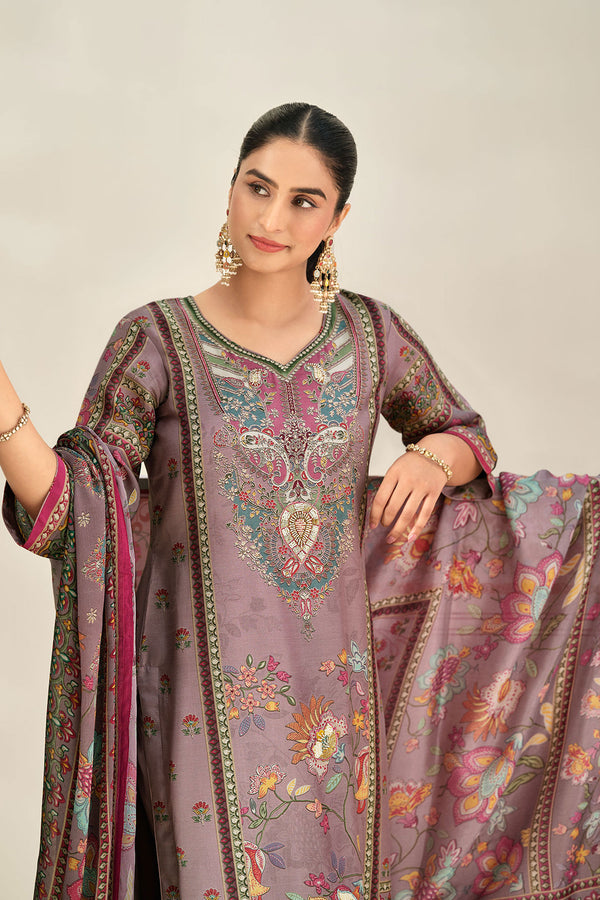 Premium Viscose Modal Digital Print Beaded Salwar Kameez
