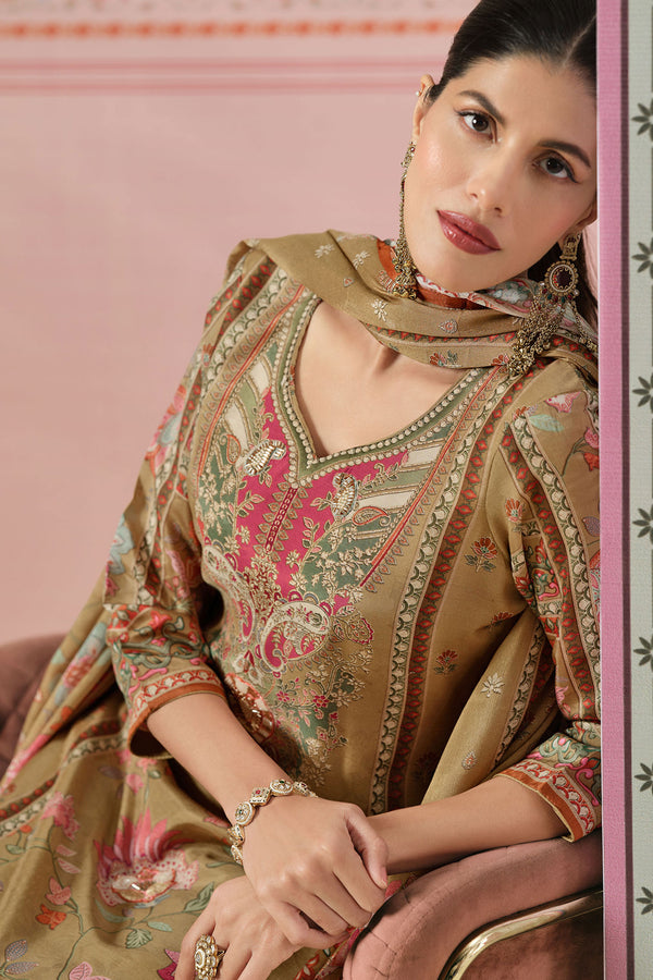 Designer Viscose Modal Beadwork Printed Casual Salwar Suit