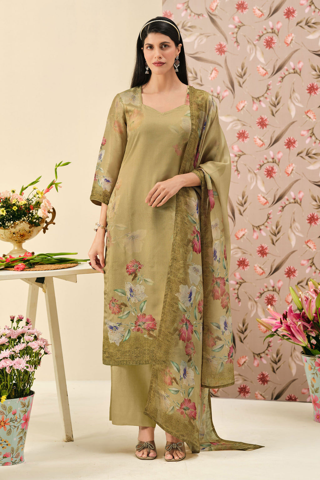 Pure Premium Organza Digital Print Festive Wear Salwar Kameez