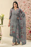 Elegant Organza Twill Digital Print Handwork Salwar Suit