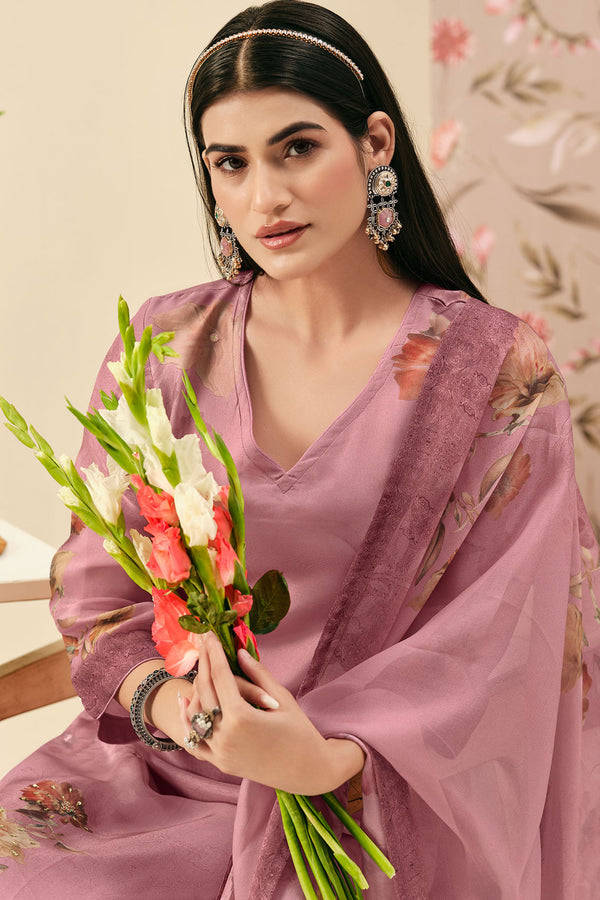 Premium Organza Handwork Printed Festive Wear Suit