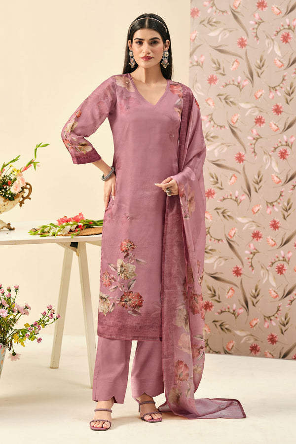 Premium Organza Handwork Printed Festive Wear Suit