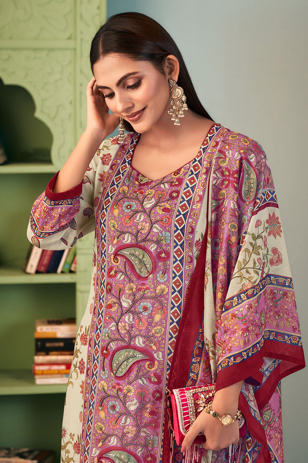 Pure Bemberg Fancy Silk Digital Print Salwar Kameez