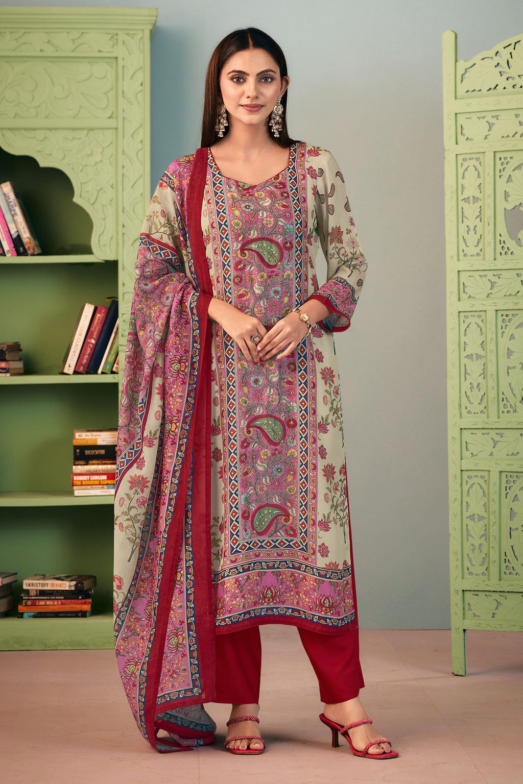Pure Bemberg Fancy Silk Digital Print Salwar Kameez