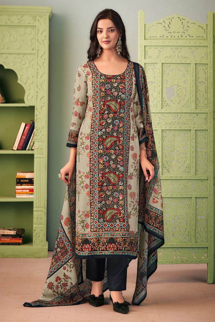 Premium Bemberg Fancy Silk Handwork Salwar Suit