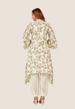 Load image into Gallery viewer, White &amp; coffee cotton co-ord set
