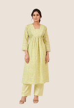 Load image into Gallery viewer, Light yellow cotton co-ord set
