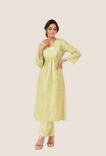 Load image into Gallery viewer, Light yellow cotton co-ord set
