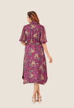 Load image into Gallery viewer, Purple chinnon  Fancy One Piece Dress With Belt
