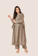 Load image into Gallery viewer, Grey modal chanderi Co-ord Set
