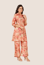 Load image into Gallery viewer, Pink flory printed Co-ord Set
