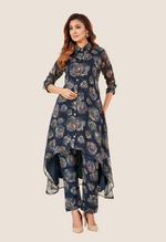 Load image into Gallery viewer, Navy organza Co-ord Set
