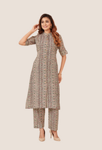 Load image into Gallery viewer, Grey modal chanderi Co-ord Set
